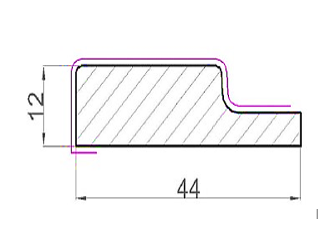 Декоративная панель WallMaker левая ПНл-38 Графит 2800x123х19